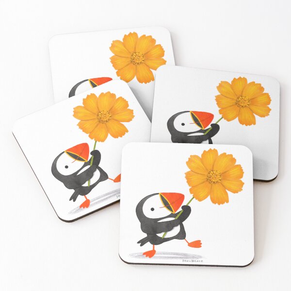 Item preview, Puffin and Yellow Flower designed and sold by julianamotzko.