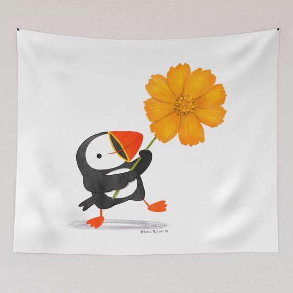 Item preview, Puffin and Yellow Flower designed and sold by julianamotzko.