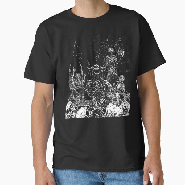 Item preview, Death Evil Demon in Hell Skeleton Alive Inferno black white designed and sold by DRK7DSGN.