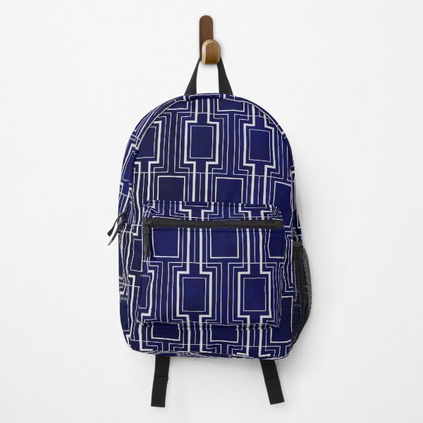 Item preview, Art Deco Fancy Blue and Grey Geometric Design designed and sold by GeoFormsArt.