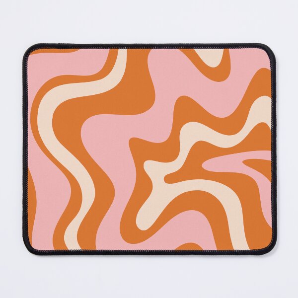 Item preview, Retro Liquid Swirl Abstract Pattern in Pink Orange Cream designed and sold by kierkegaard.