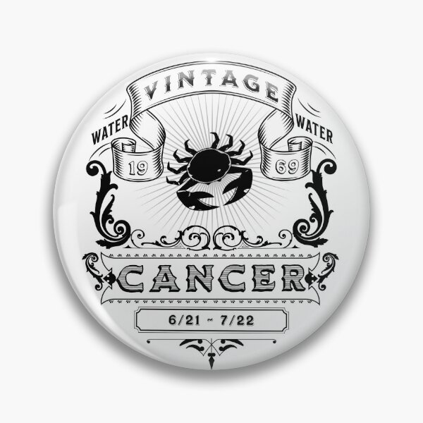 Item preview, The Zodiac Sign of Cancer Black and White  1969 designed and sold by rhombusOnion.