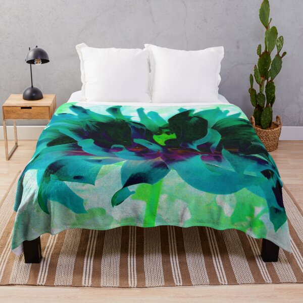 Item preview, Stunning Teal and Black Cactus Dahlia designed and sold by myrubiogarden.