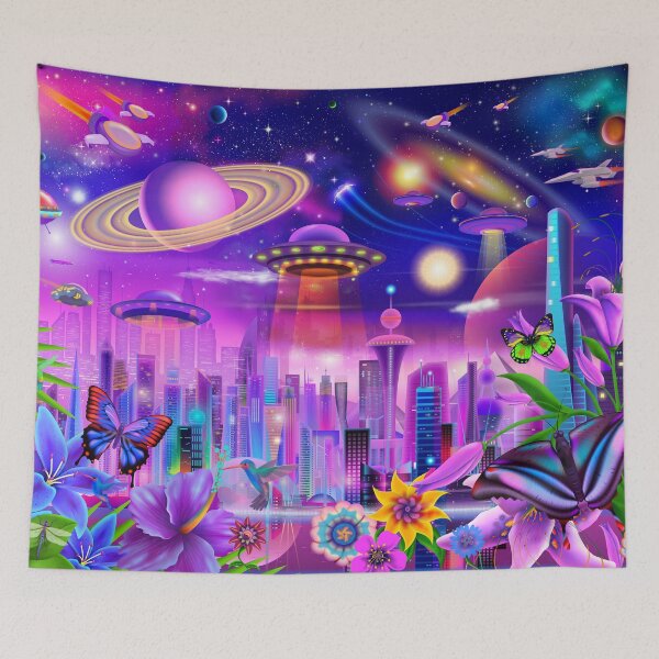 Item preview, Cosmic Futuristic City designed and sold by GeraldNewtonArt.