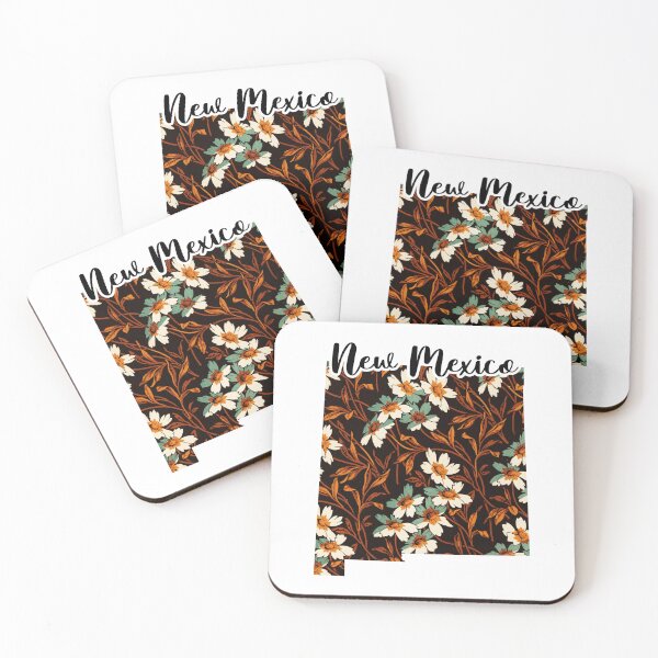 Item preview, Floral Map of USA States New Mexico - Map of New Mexico designed and sold by AmethystMurad.