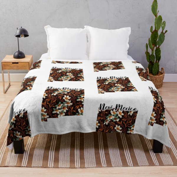Item preview, Floral Map of USA States New Mexico - Map of New Mexico designed and sold by AmethystMurad.