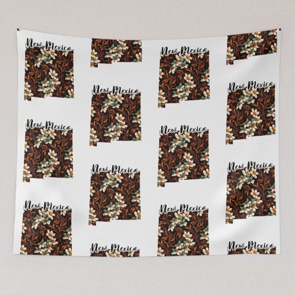 Item preview, Floral Map of USA States New Mexico - Map of New Mexico designed and sold by AmethystMurad.