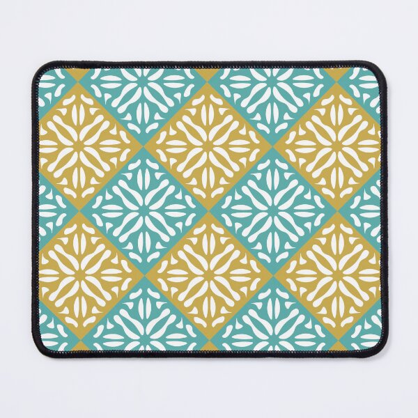 Item preview, Porto Tiles Inspired Pattern Light Petroleium and Mustard designed and sold by AnaZugelj.