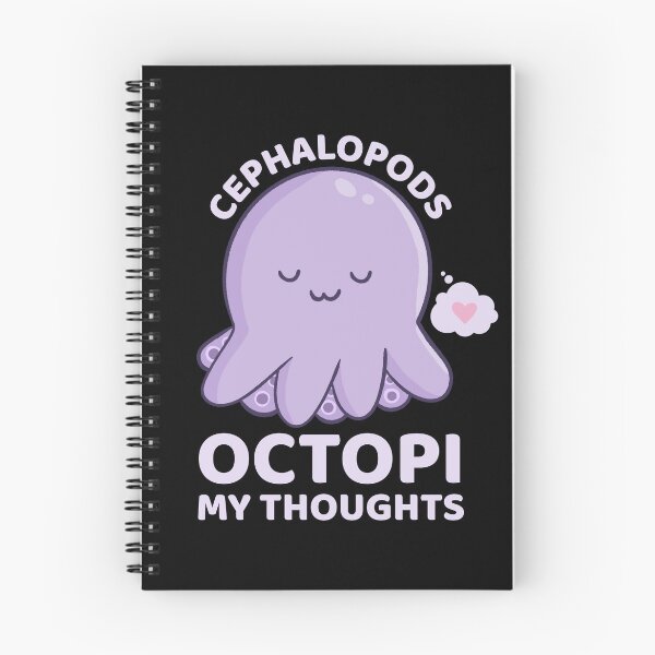 Artikelvorschau, Kopffüßer Octopi Meine Gedanken Kawaii Octopus Wortspiel entworfen und verkauft von sunburstdesigns.