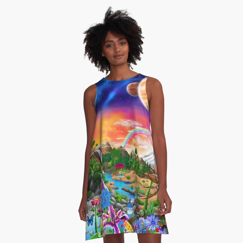 Cosmic Land of Paradise A-Line Dress