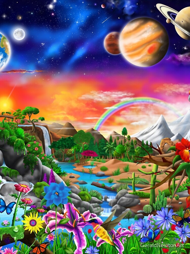 Cosmic Land of Paradise by GeraldNewtonArt