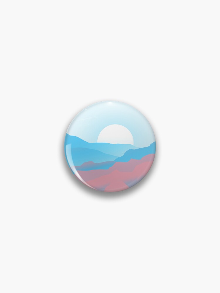 Thumbnail 1 of 3, Pin, Trans Pride Sunrise Landscape designed and sold by gagolddew.