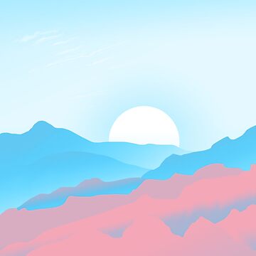 Artwork thumbnail, Trans Pride Sunrise Landscape by Vernen Ink