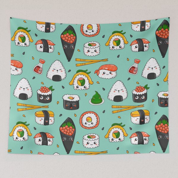 Item preview, Kawaii Sushi Pattern designed and sold by kawaiistudio.