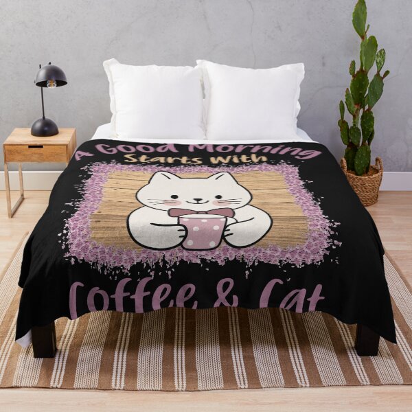 Item preview, A Good Morning Starts with Coffee & Cat designed and sold by HappyLifeCreate.