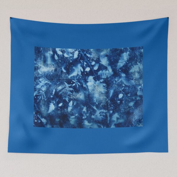 Item preview, Backyard Garden cyanotype #2 on raw natural silk designed and sold by ChillonLeachArt.