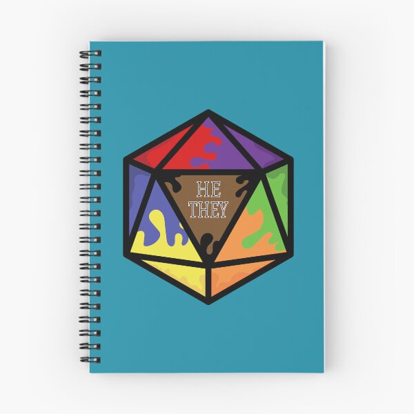 Item preview, Rainbow Pronoun Pride D20 He/They designed and sold by BiOurPride.