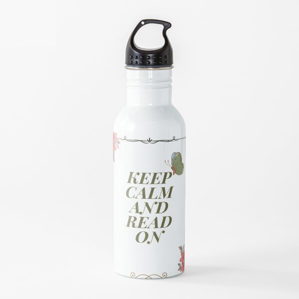 cute Keep Calm And Read On humor quotes vintage  Water Bottle