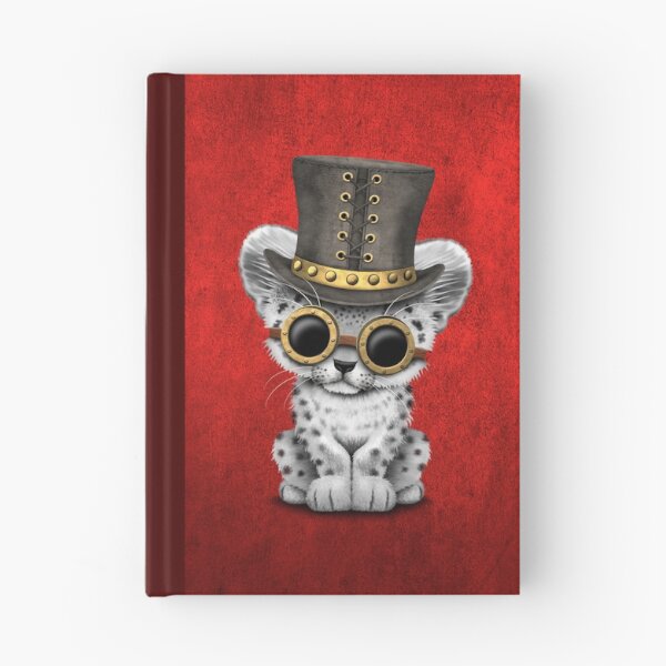Artikelvorschau, Steampunk Schneeleopardenjunges auf Rot entworfen und verkauft von JeffBartels.