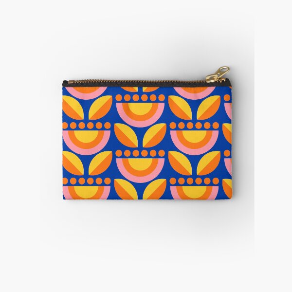 Item preview, Minimalist Floral in Blue and Orange designed and sold by latheandquill.