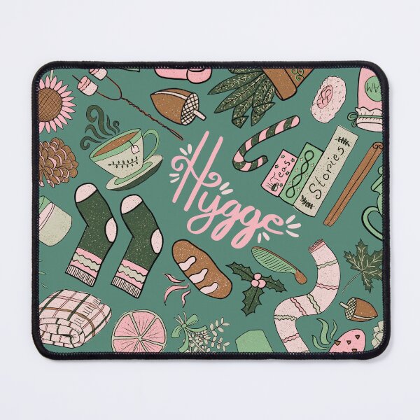 Item preview, Hygge Doodles Pattern - Pink-Mint-Brown Palette & Jade designed and sold by EcoElsa.