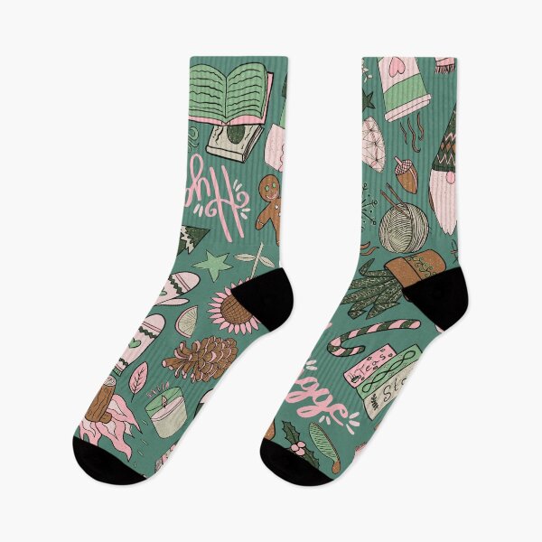 Item preview, Hygge Doodles Pattern - Pink-Mint-Brown Palette & Jade designed and sold by EcoElsa.