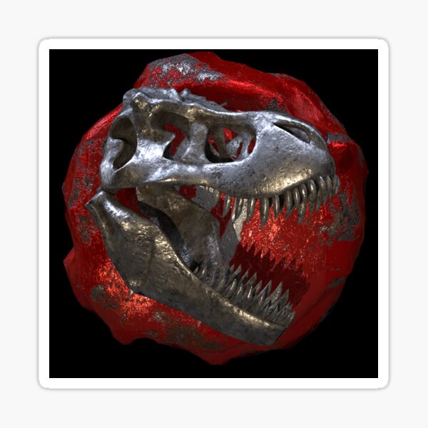 T-Rex Jurassic Steel Sticker