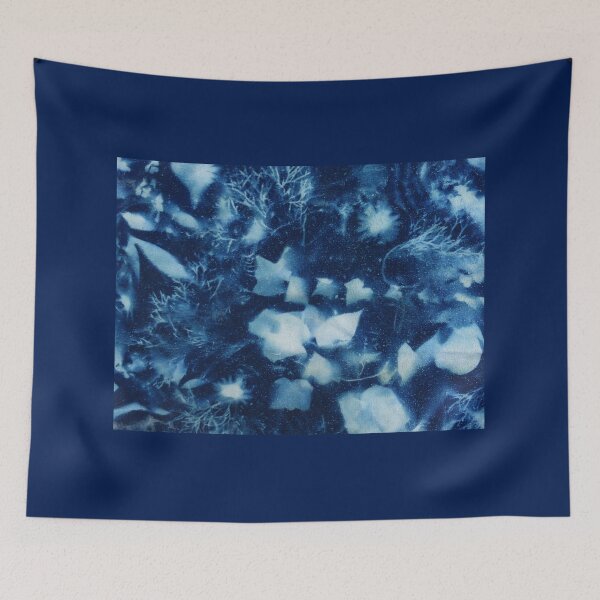Item preview, Backyard Garden cyanotype #3 on raw natural silk designed and sold by ChillonLeachArt.