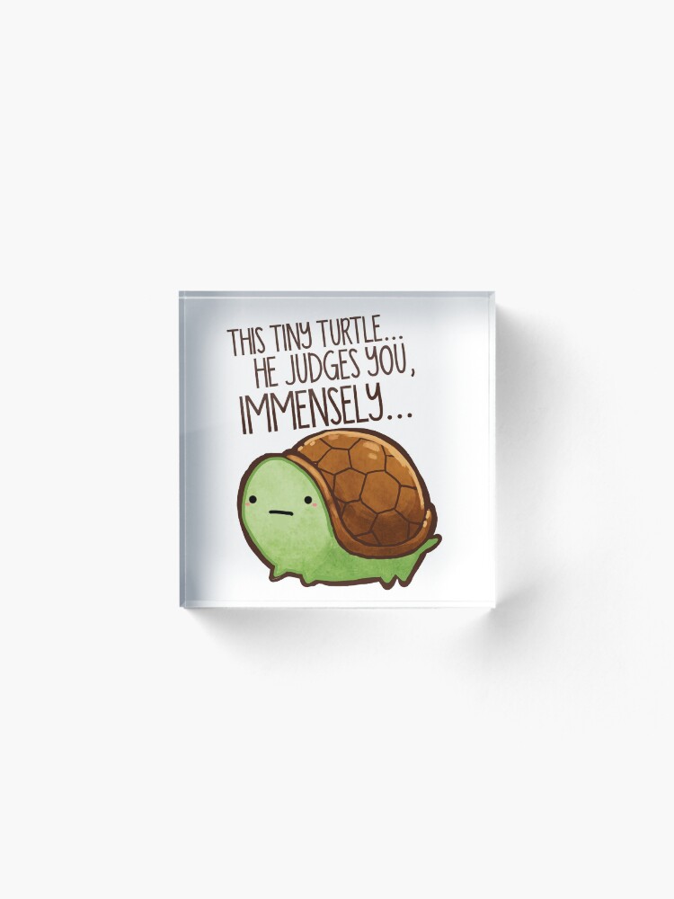 Alternate view of This turtle.. he judges you. Acrylic Block