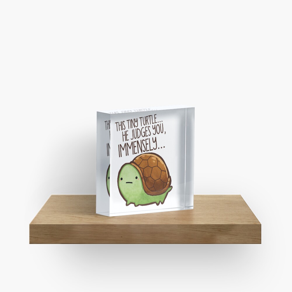 This turtle.. he judges you. Acrylic Block