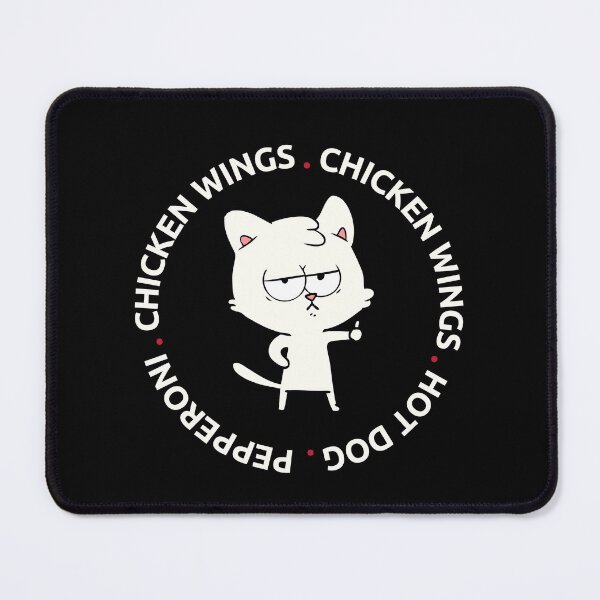Item preview, Hungry Funny Cat - Chicken Wings Chicken, Wings, Hot Dog , Pepperoni designed and sold by CircaModern.