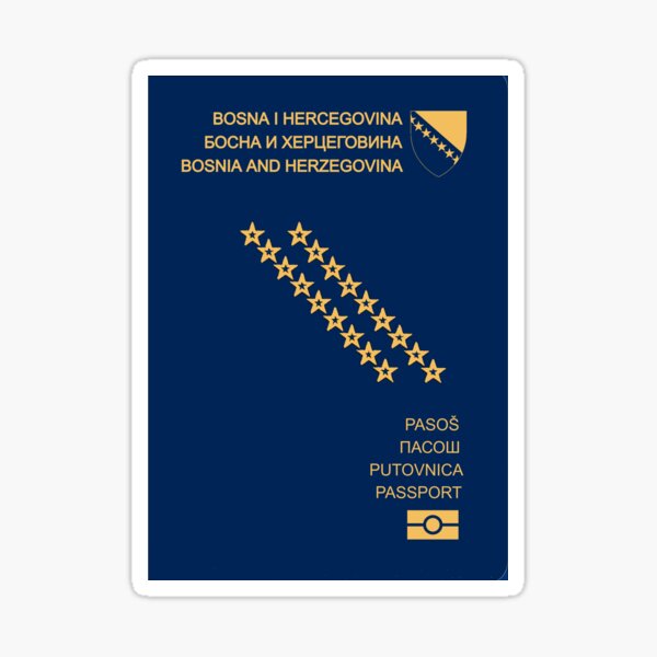 "Bosnian passport cover" Sticker for Sale by JDWalkerco | Redbubble
