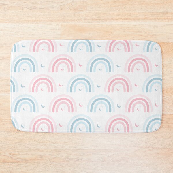 Item preview, Boho Rainbow Pattern Dusty Pink Blue Moon and Stars Dreamy designed and sold by lovelyvibezzzz.