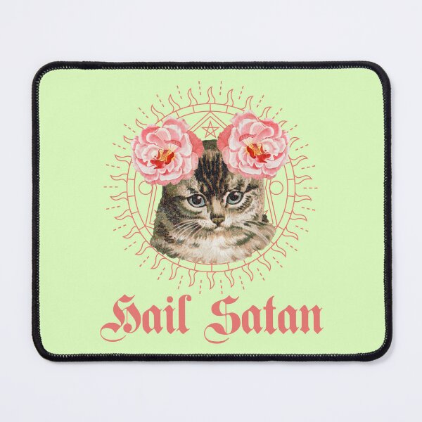 Item preview, Hail Satan Cute Floral Spring Kitty designed and sold by BetterDaze.