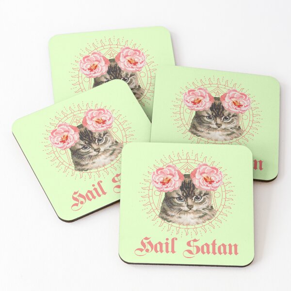 Artikelvorschau, Gegrüßet seist du Satan, niedliches Blumenfrühlings-Kätzchen entworfen und verkauft von BetterDaze.