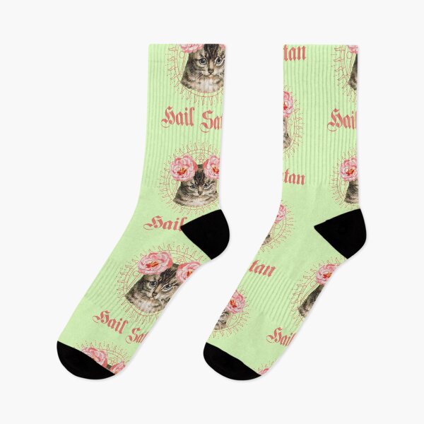Item preview, Hail Satan Cute Floral Spring Kitty designed and sold by BetterDaze.