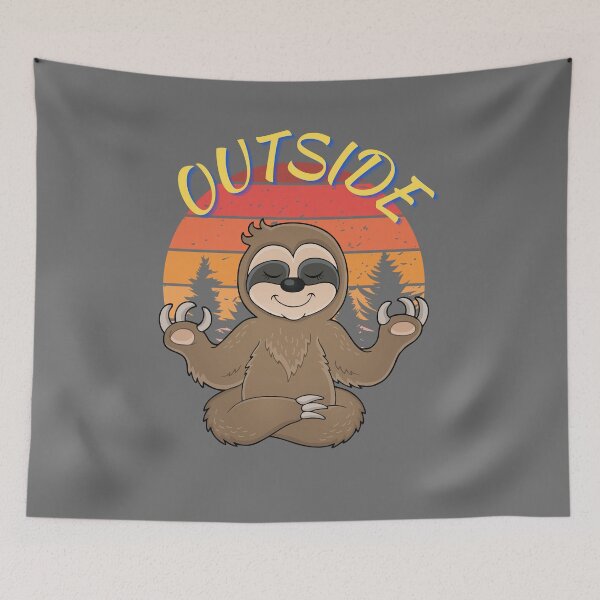 Item preview, Cute Adorable Meditating Sloth Focused On Retro Outside Lifestyle designed and sold by two7designs.