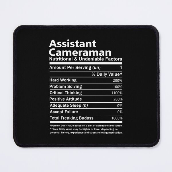 Item preview, Assistant Cameraman T Shirt - Nutritional And Undeniable Factors Gift Item Tee designed and sold by watkinsmat.