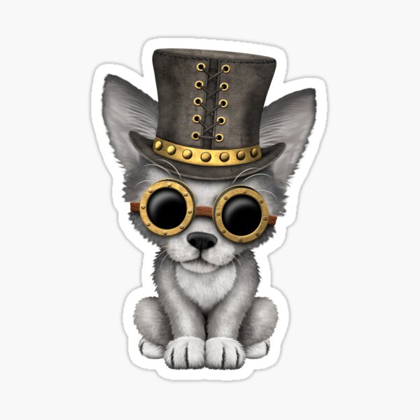 Steampunk Wolf Stickers Redbubble - steampunk top hat roblox