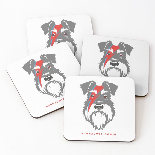 Item preview, Schnauwie Bowie Salt & Pepper schnauzer dog face designed and sold by Buzby Bluebeard.