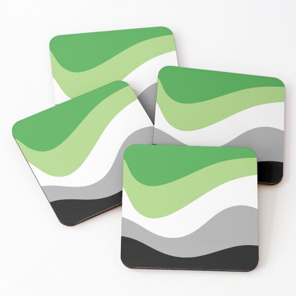 Item preview, Aromantic pride flag retro style wave pattern designed and sold by studiousmage.