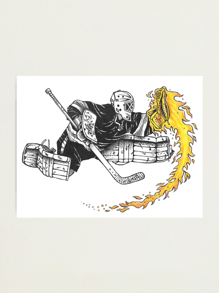 Ice Hockey Goalie Hot Glove On Fire Save! T-Shirt