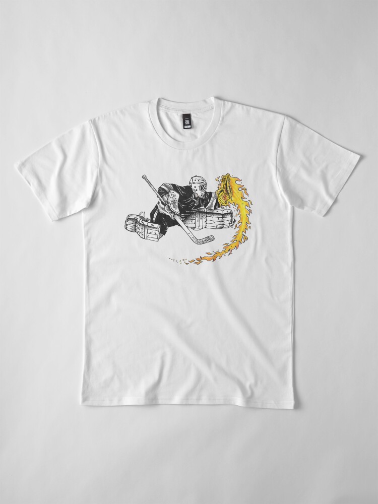 Ice Hockey Goalie Hot Glove On Fire Save! T-Shirt