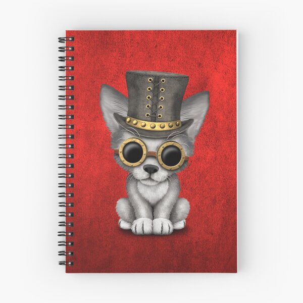 Item preview, Steampunk Baby Wolf Cub on Red designed and sold by JeffBartels.