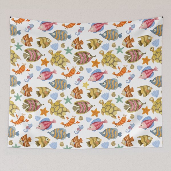 Item preview, Cute Colorful Watercolor Fish designed and sold by JanesCreations.