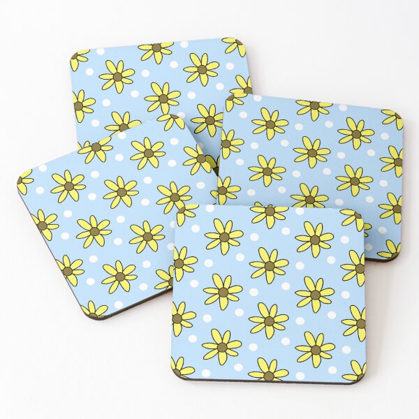 Item preview, Cute Yellow Sunflowers with a Pastel Blue and White Polka Dot Backdrop, made by EndlessEmporium  designed and sold by EndlessEmporium.