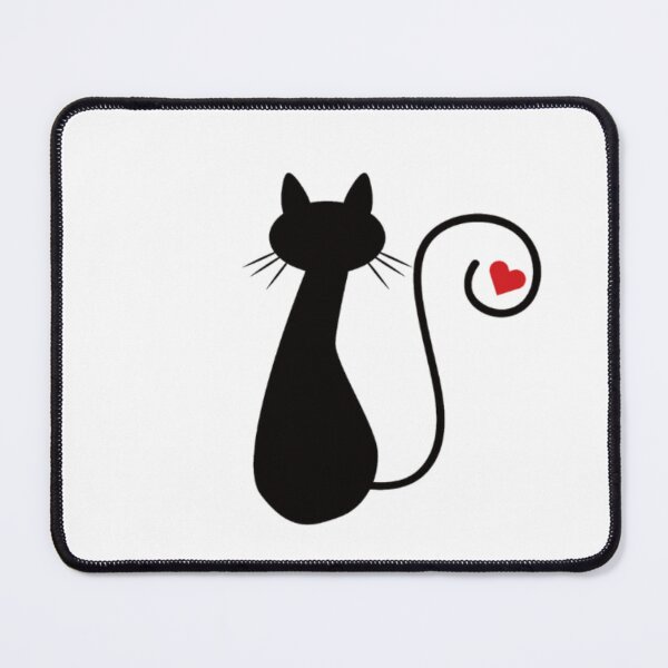 Item preview, Black Cat Silhouette with Heart Tail >^..^< designed and sold by bayberrygal.