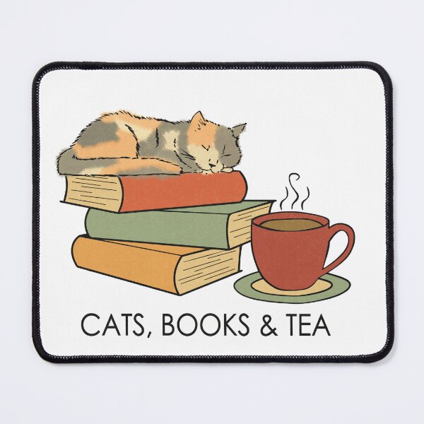 Item preview, Cats, Books & Tea designed and sold by Pink Pineapple Works.