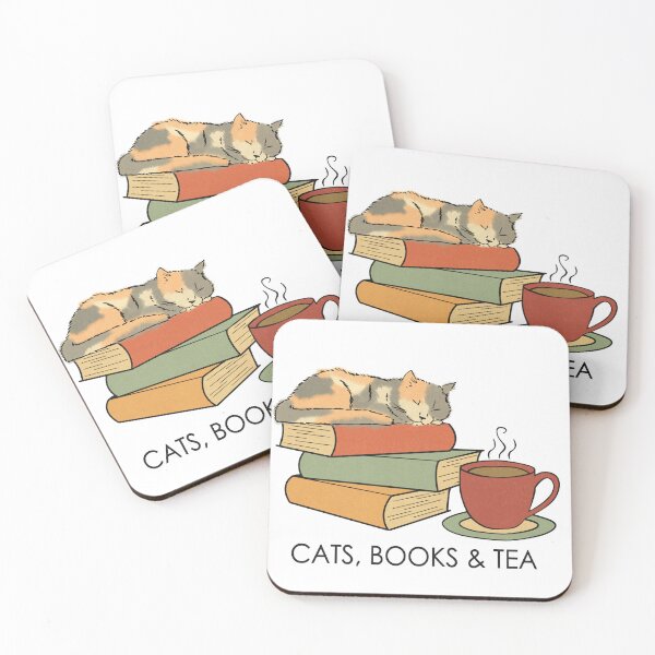 Item preview, Cats, Books & Tea designed and sold by Pink Pineapple Works.