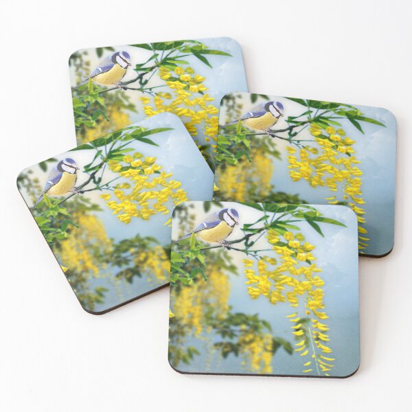 Item preview, Blue Tit on Laburnum designed and sold by MoragBates.